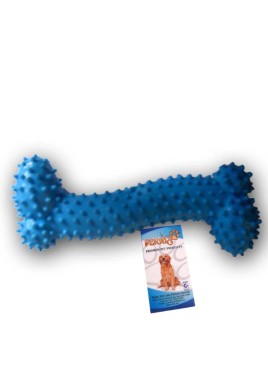 Fekrix Dog Toy Curvy Bone with Spike Blue Small